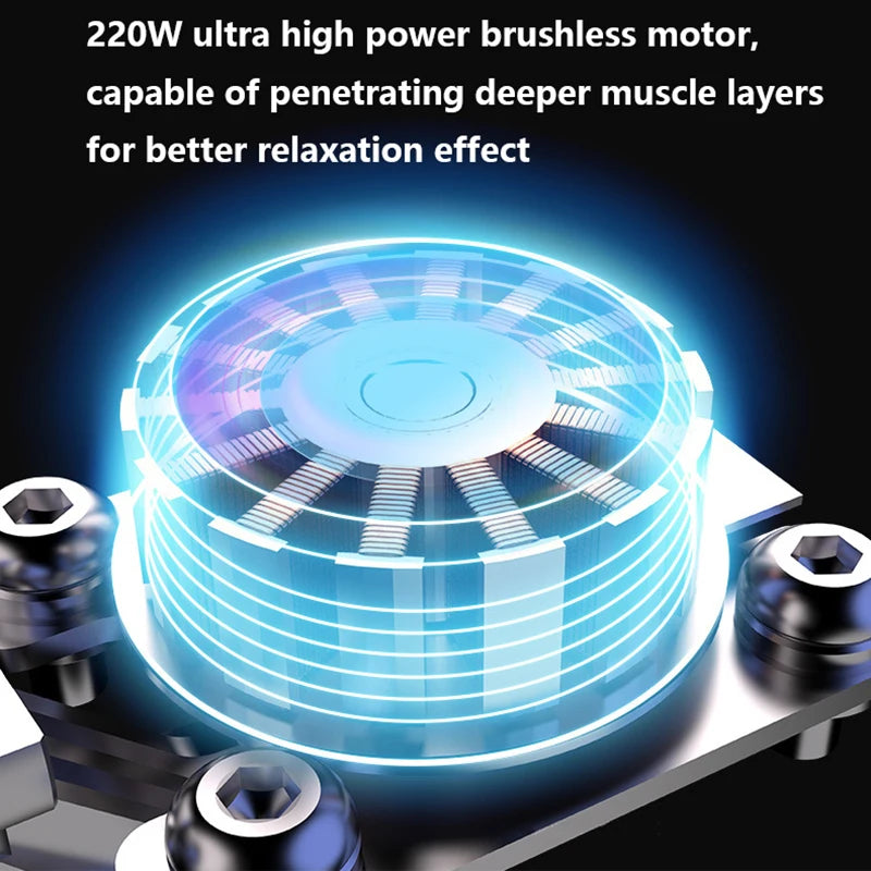 220W Professional Massage Gun 30KG Strong Force Powerful Deep Muscle Massager Brushless Motor For Training Home Gym