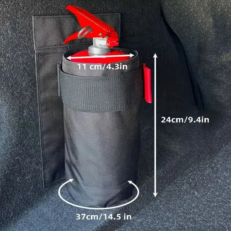 Car Fire Extinguisher Holder Bag — Trunk & Backseat Mount Bracket, Vehicle Emergency Fire Safety Organizer