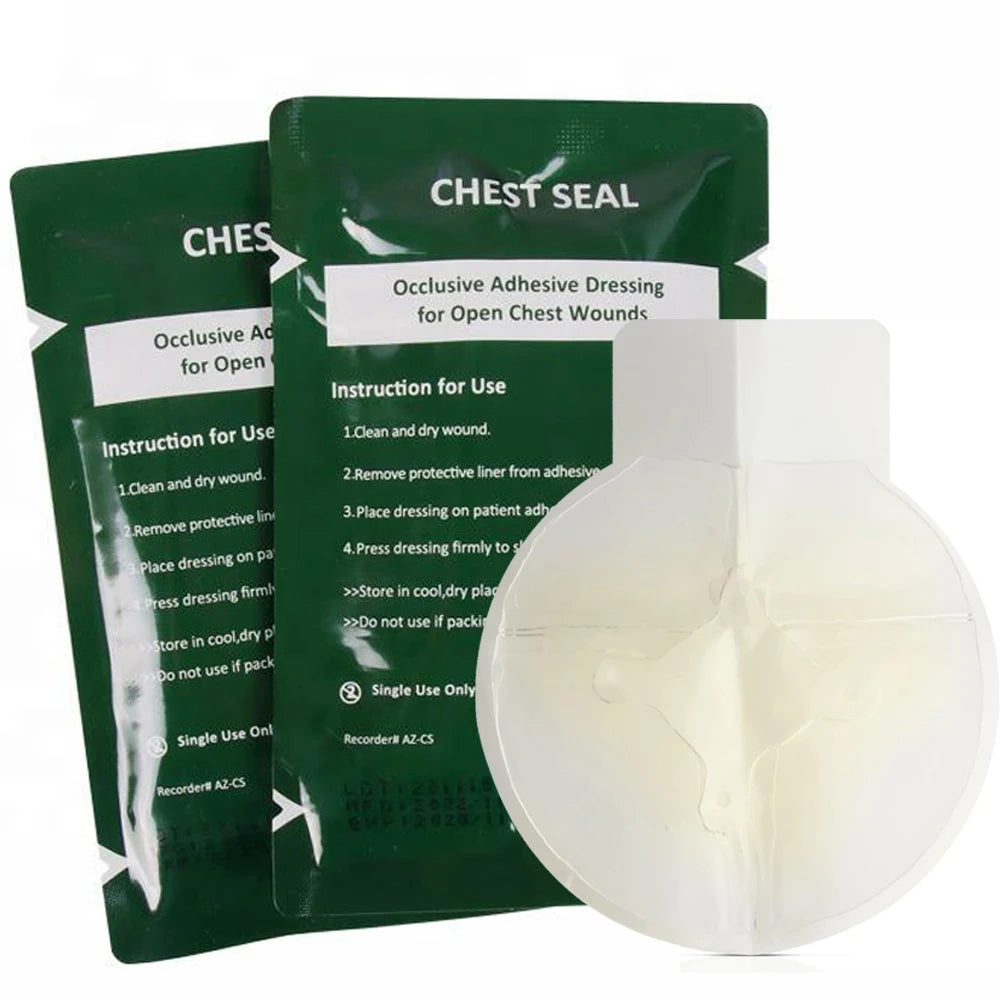 Vented Chest Seal — Occlusive Adhesive Dressing for Open Chest Wounds, Pneumothorax & Tactical Trauma Care
