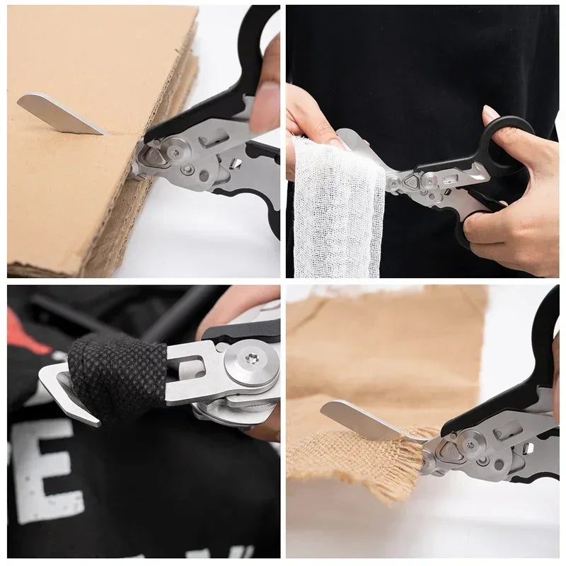 Tactical Medical Scissors — 8-in-1 Emergency Rescue Shear with Seat Belt Cutter & Window Breaker for First Aid & Survival