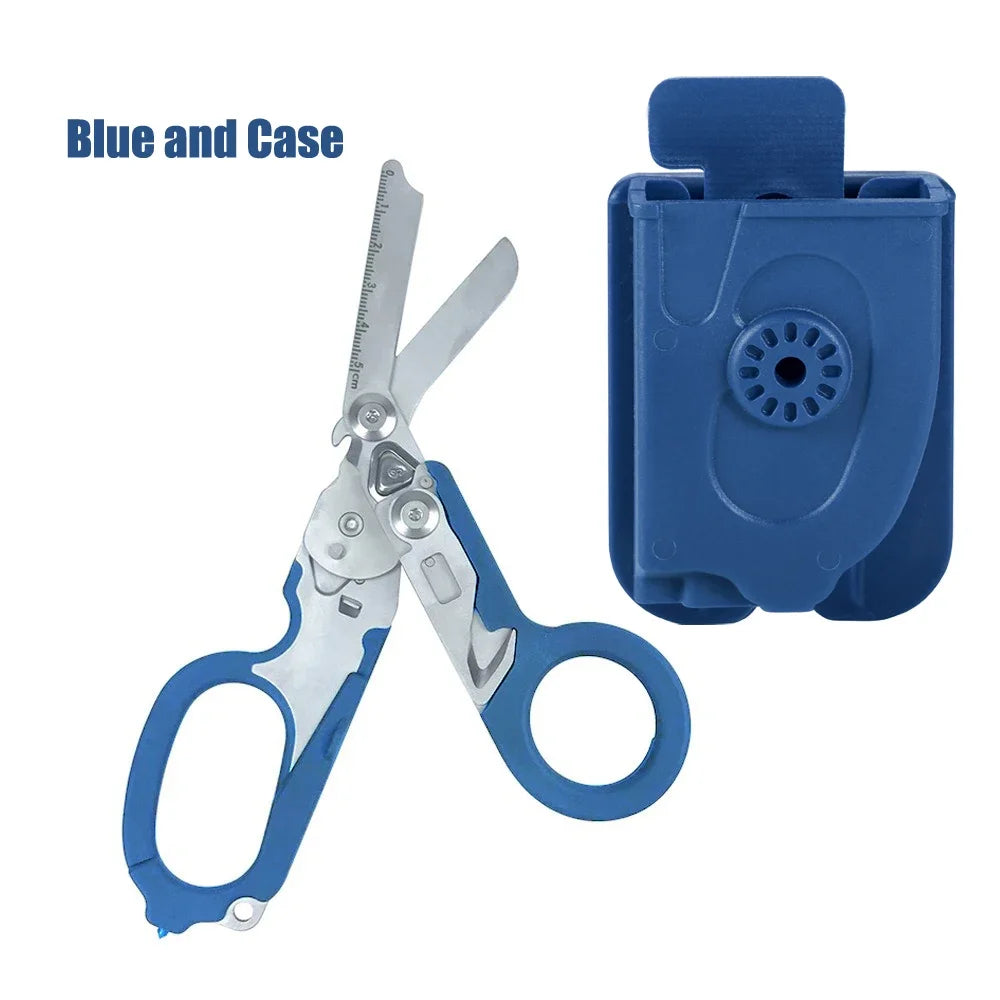 Tactical Medical Scissors — 8-in-1 Emergency Rescue Shear with Seat Belt Cutter & Window Breaker for First Aid & Survival