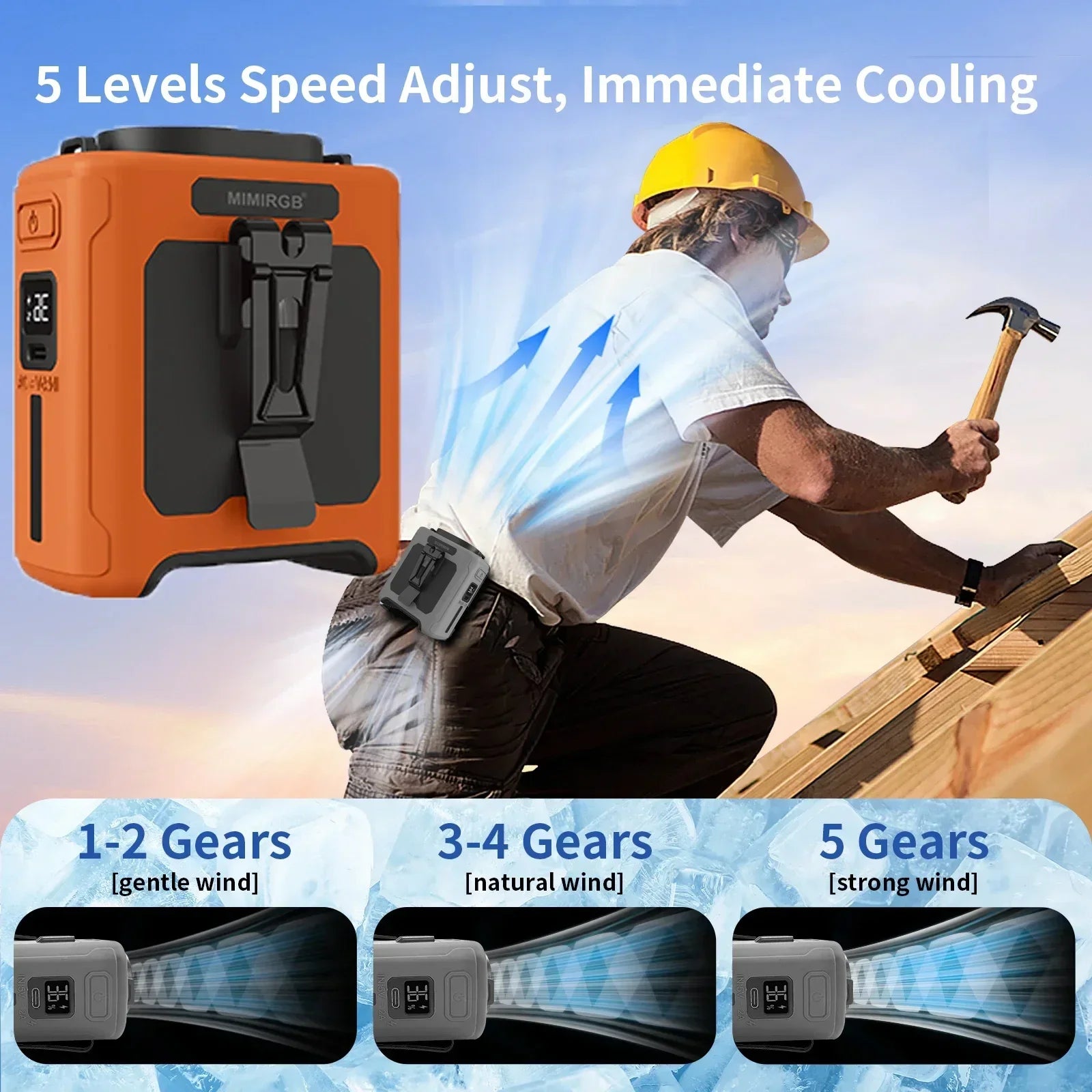 PowerBreeze Pro — 3-in-1 Waist Fan, Power Bank & Flashlight