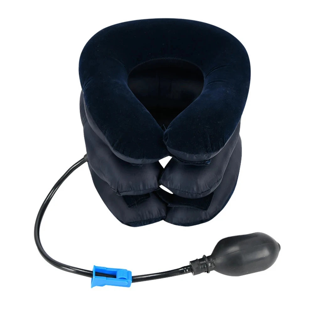 Inflatable Cervical Neck Stretcher — 3-Layer Air Traction, Pain Relief, Posture Support for Home & Office