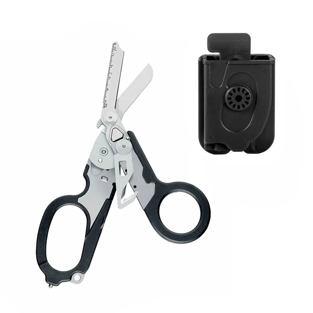 Tactical Medical Scissors — 8-in-1 Emergency Rescue Shear with Seat Belt Cutter & Window Breaker for First Aid & Survival