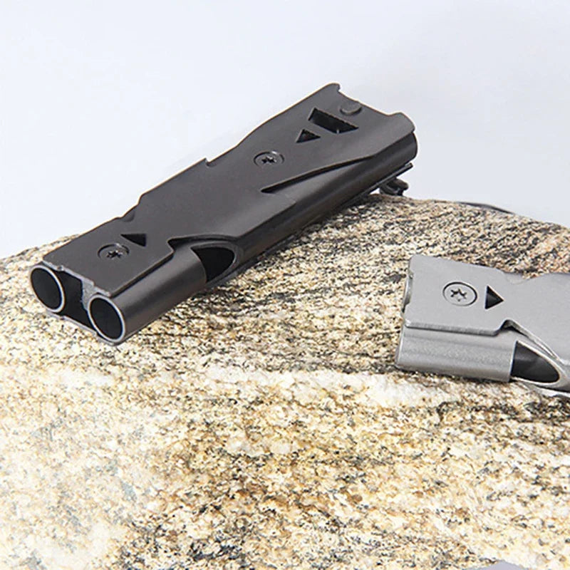 Portable Whistle 180 Db Double Tube Lifesaving Emergency SOS Safety Survival Tool Kit Outdoor Camping Equipment Referee Whistle