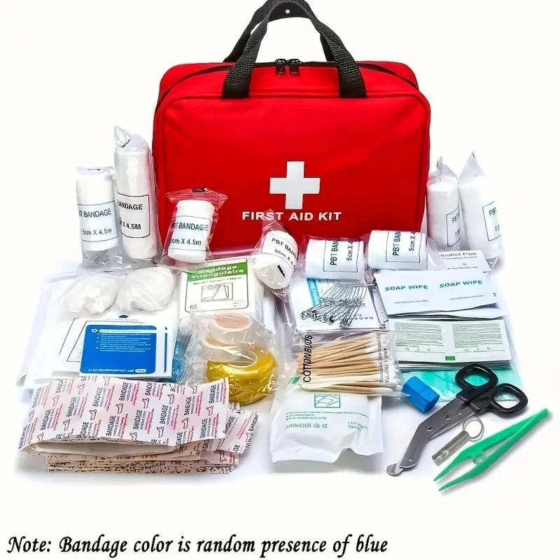 Portable Car First Aid Kit — 178-Piece Emergency Medical Bag for Vehicle, Home, Outdoor & Disaster Preparedness