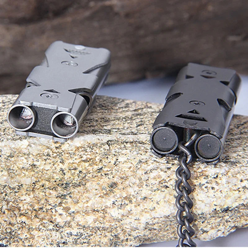 Portable Whistle 180 Db Double Tube Lifesaving Emergency SOS Safety Survival Tool Kit Outdoor Camping Equipment Referee Whistle