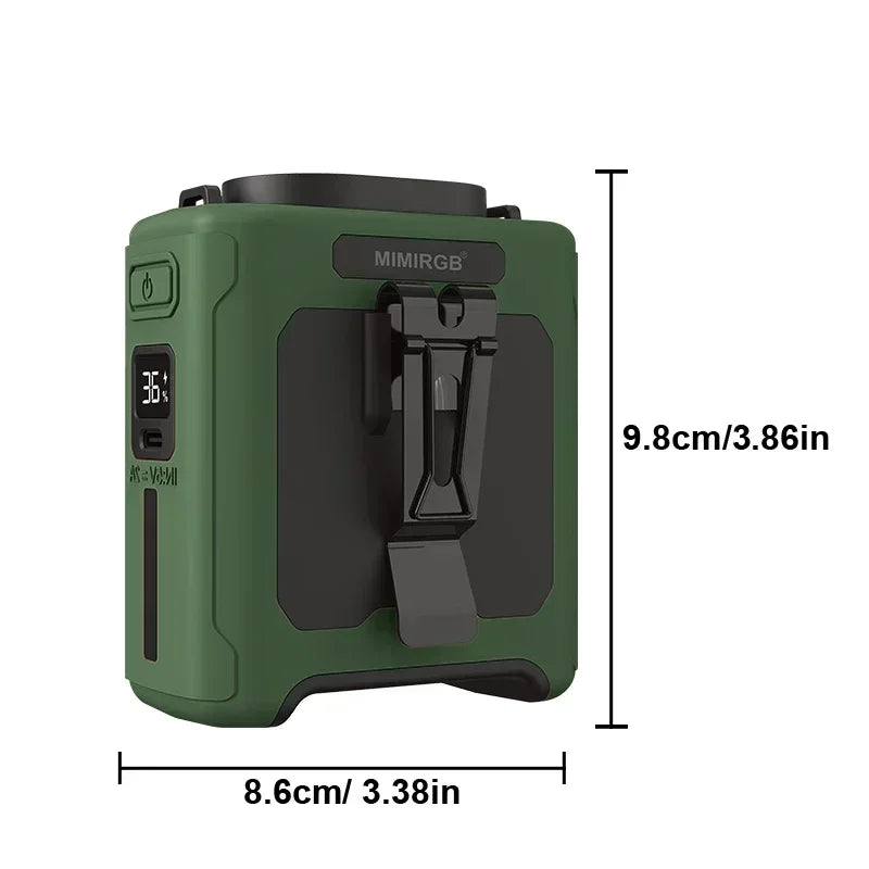 PowerBreeze Pro — 3-in-1 Waist Fan, Power Bank & Flashlight