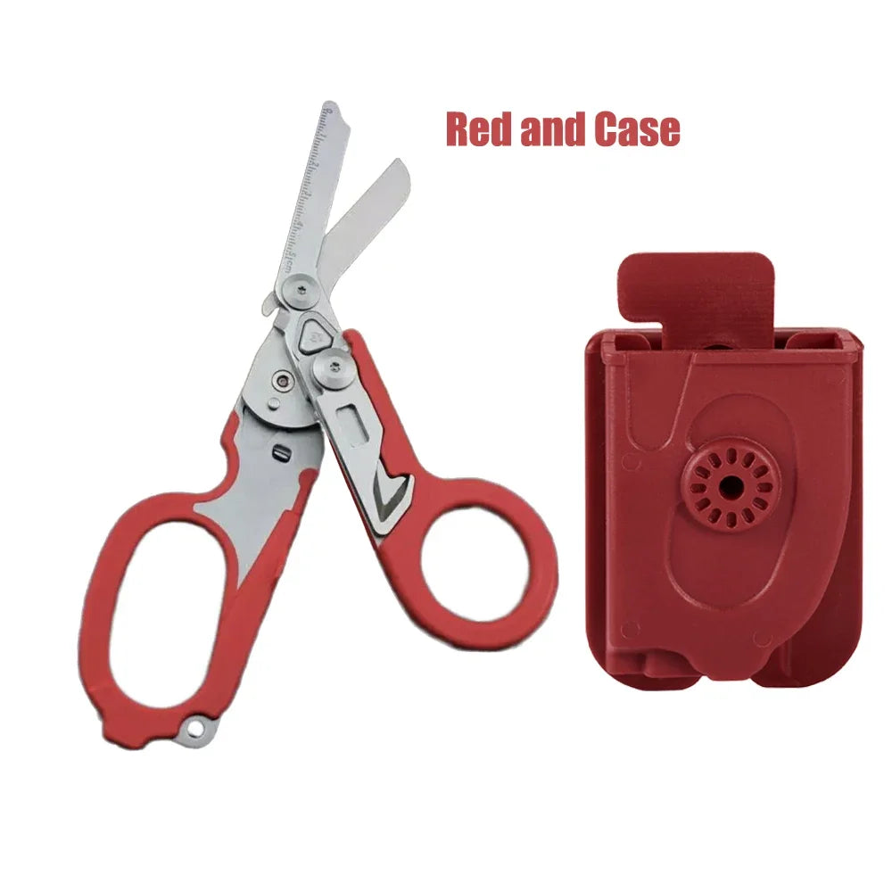 Tactical Medical Scissors — 8-in-1 Emergency Rescue Shear with Seat Belt Cutter & Window Breaker for First Aid & Survival