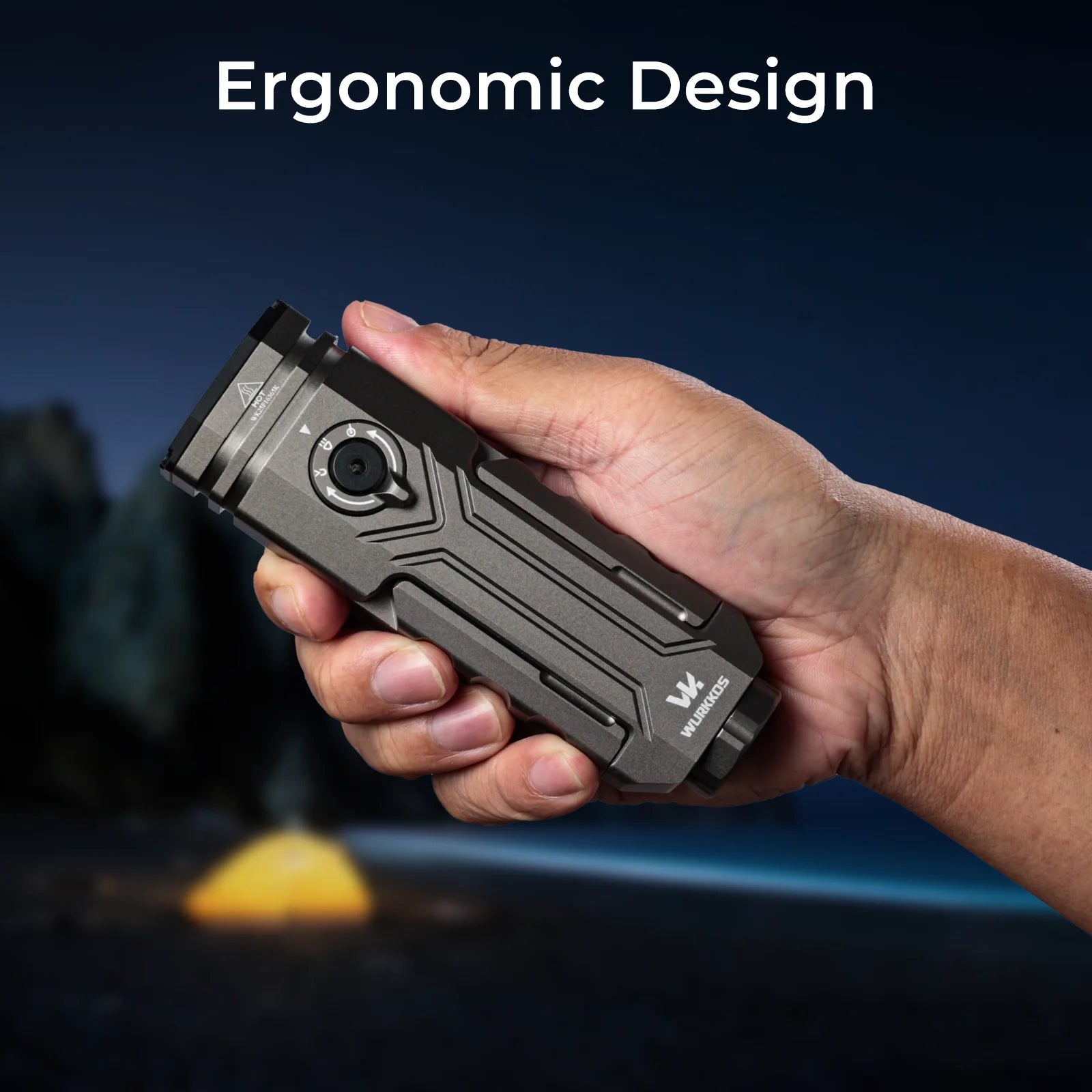 Wurkkos HD02 Flashlight 21700 Rechargeable Battery USB Portable Camping Emergency Car Repair Magnetic Flashlight 3200Lumens