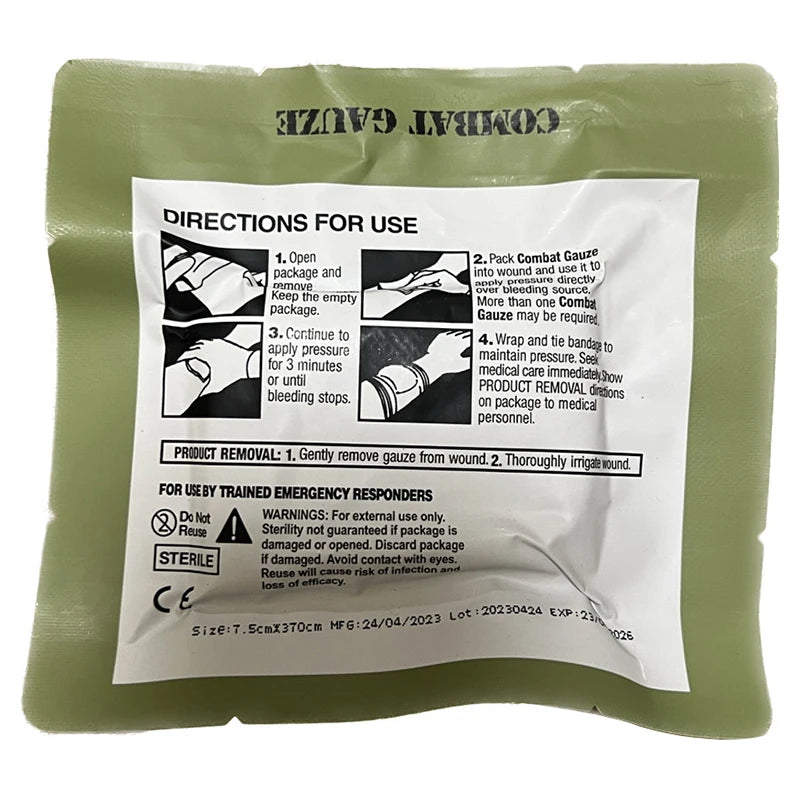 Gauze Hemostatic  Emergency Trauma For First Aid Kit Medical Wound Dressing