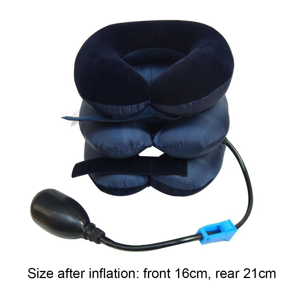 Inflatable Cervical Neck Stretcher — 3-Layer Air Traction, Pain Relief, Posture Support for Home & Office
