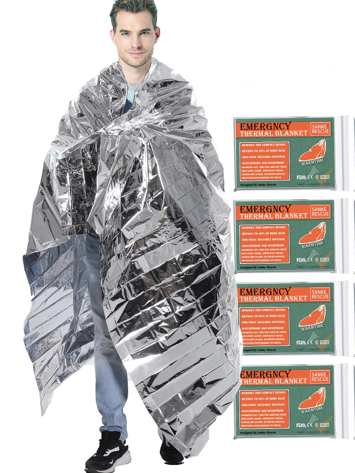 Emergency Mylar Thermal Blanket — Space Foil Heat Retention, DRRM Go-Bag Essential